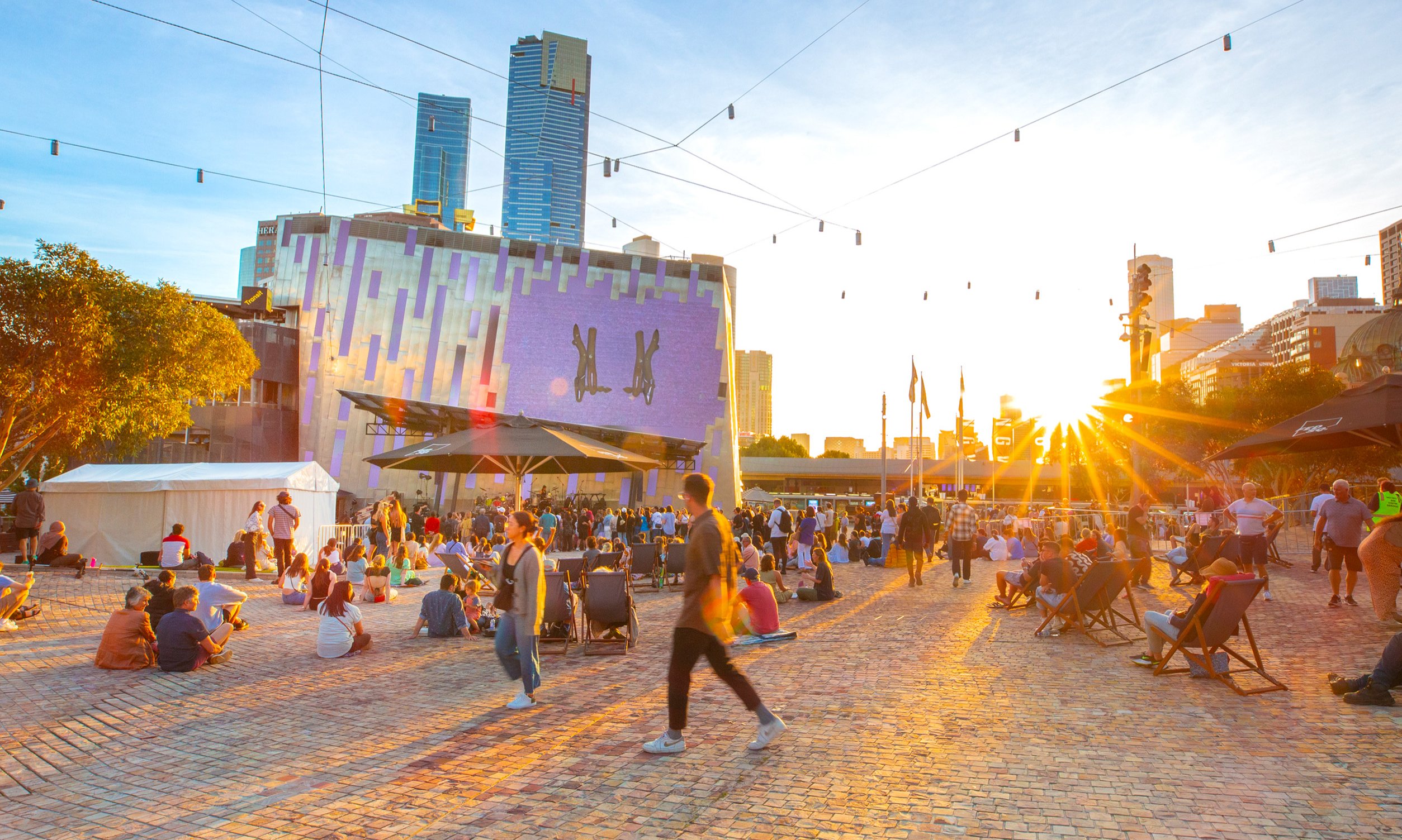 A sunset concert at federation square 