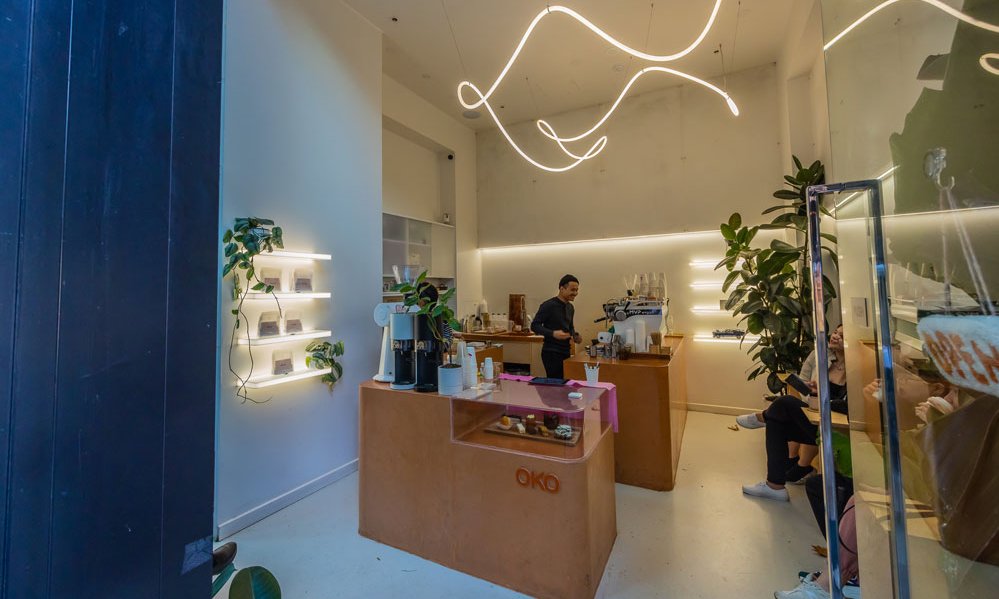 The inside of a coffee bar