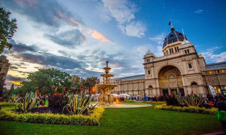 A garden at dusk