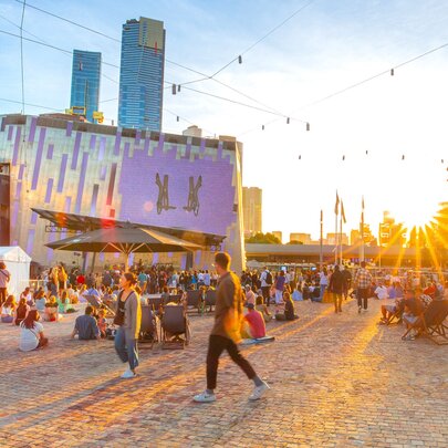 A sunset concert at federation square 
