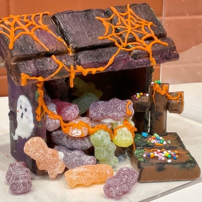 Halloween Candy Chocolate House Making