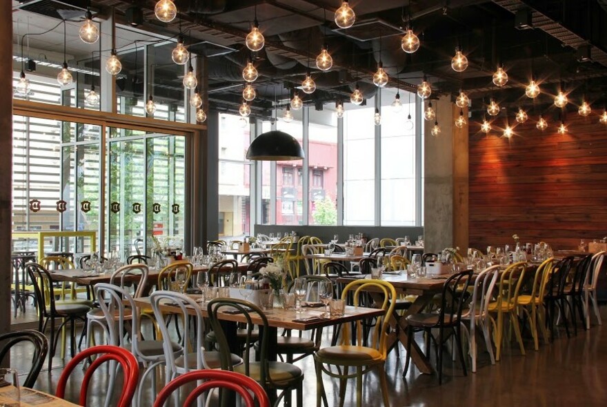 Modern interior of the old Duke of Wellington pub.