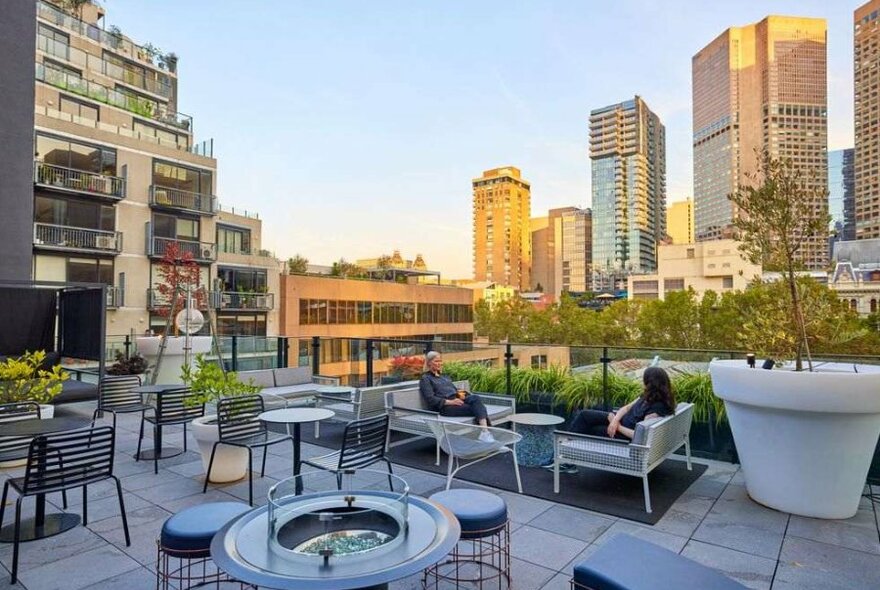 A rooftop courtyard