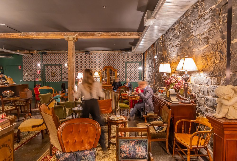 Inside an old bar