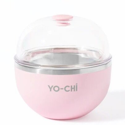 A round pink Icy Go Bowl - a double walled keep cup for ice cream and frozen yoghurt.