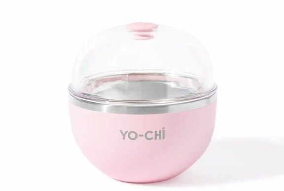 A round pink Icy Go Bowl - a double walled keep cup for ice cream and frozen yoghurt.