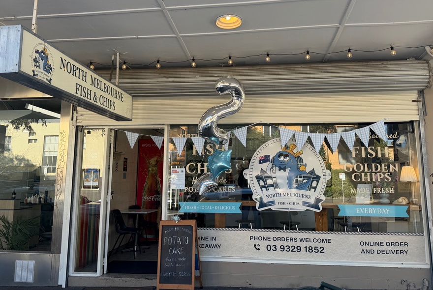 Exterior of the North Melbourne Fish and Chip shop