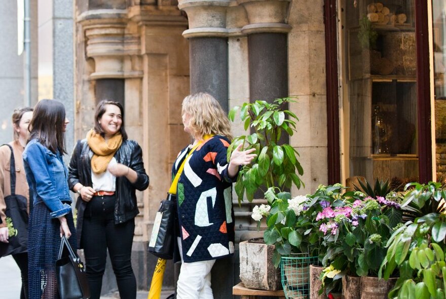 Group of people on a walking tour of Melbourne.