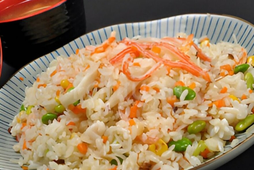 A plate of fried rice.