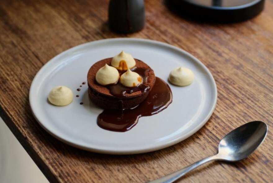Image of tiramisu on a plate.