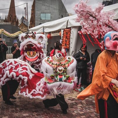 Chinatown Moon Festival Lion and Dragon Dance