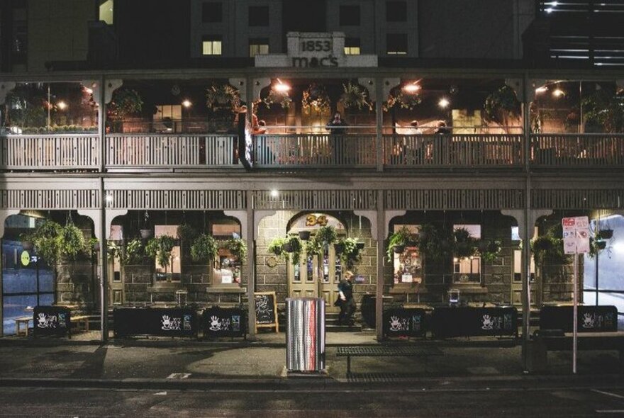 External facade of an old pub 