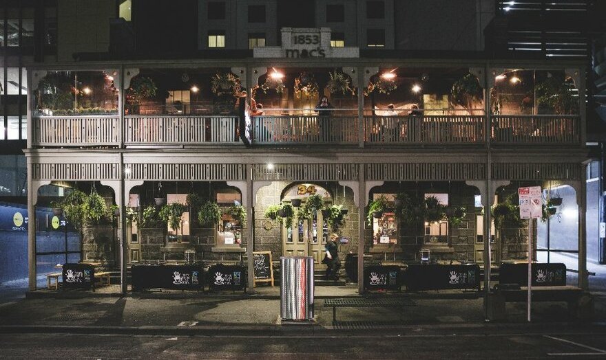 External facade of an old pub 