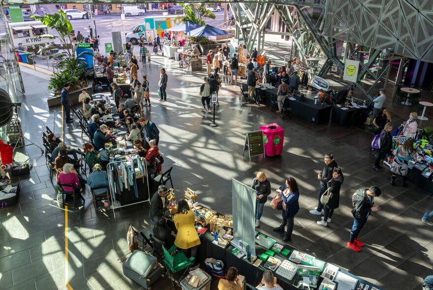 A market in an atrium