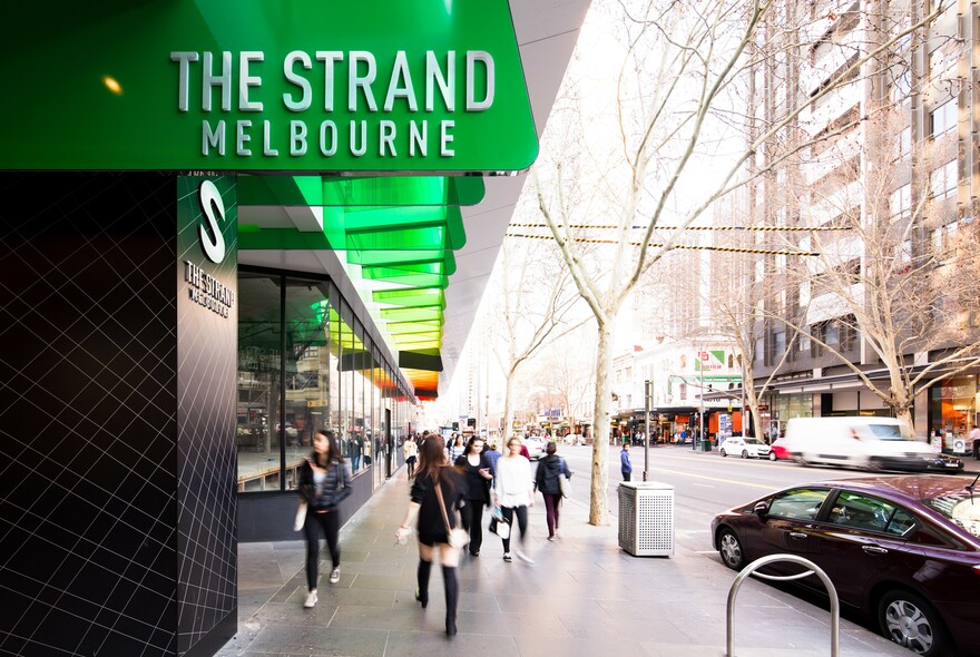 The Strand Melbourne signage in Elizabeth Street.