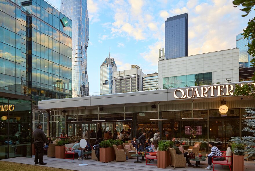 Exterior dining area of Quarterhouse