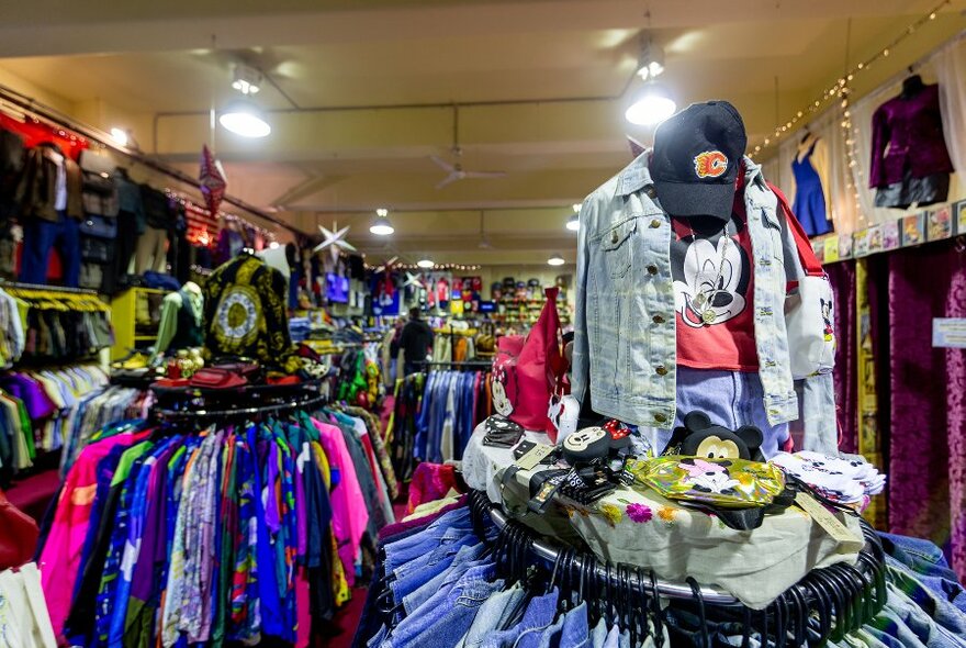 A display of vintage jackets in a vintage store.