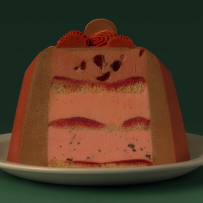 A cross section of a pandoro gelato cake.