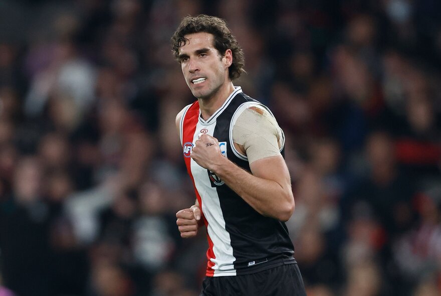 St Kilda AFL football player on the field during a match.