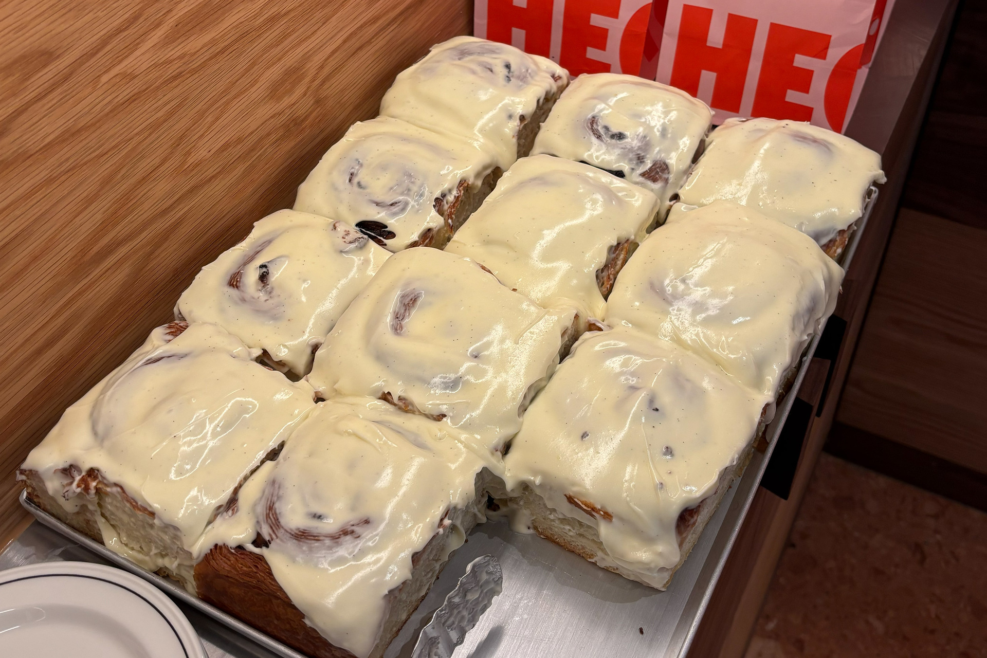 A tray of iced scrolls