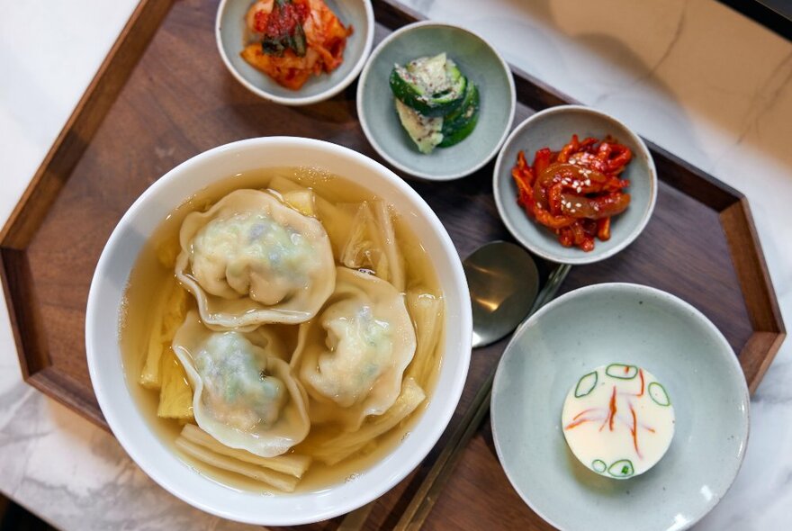 A Korean lunch set with side dishes