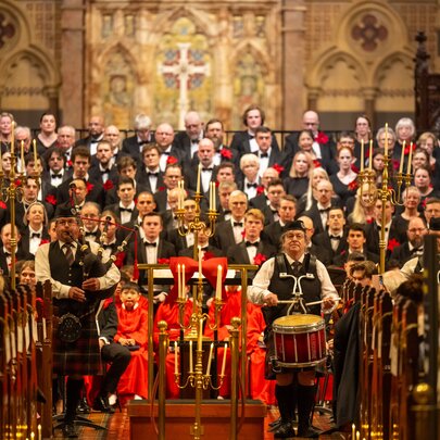 The Royal Melbourne Philharmonic orchestra and choir in St Paul's Cathedral, Melbourne.