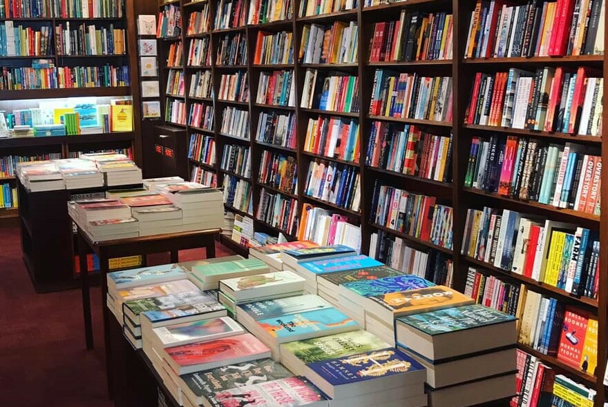 Bookstore full of books.