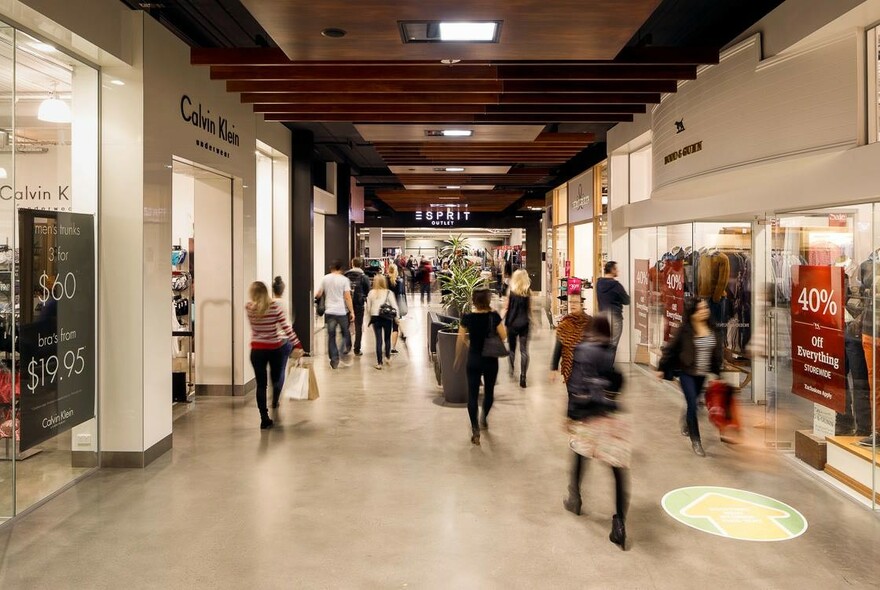 Shoppers in DFO South Wharf.