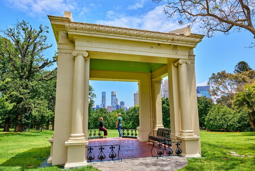 Bandstand structure within Fitzroy Gardens.