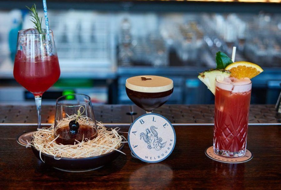 Cocktails on a bench