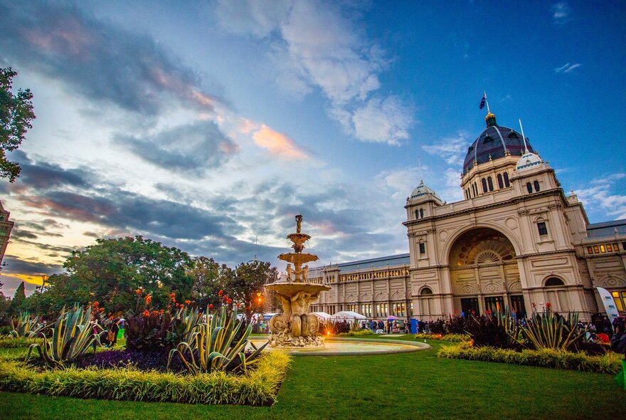 The exterior of the Royal Exhibition Building