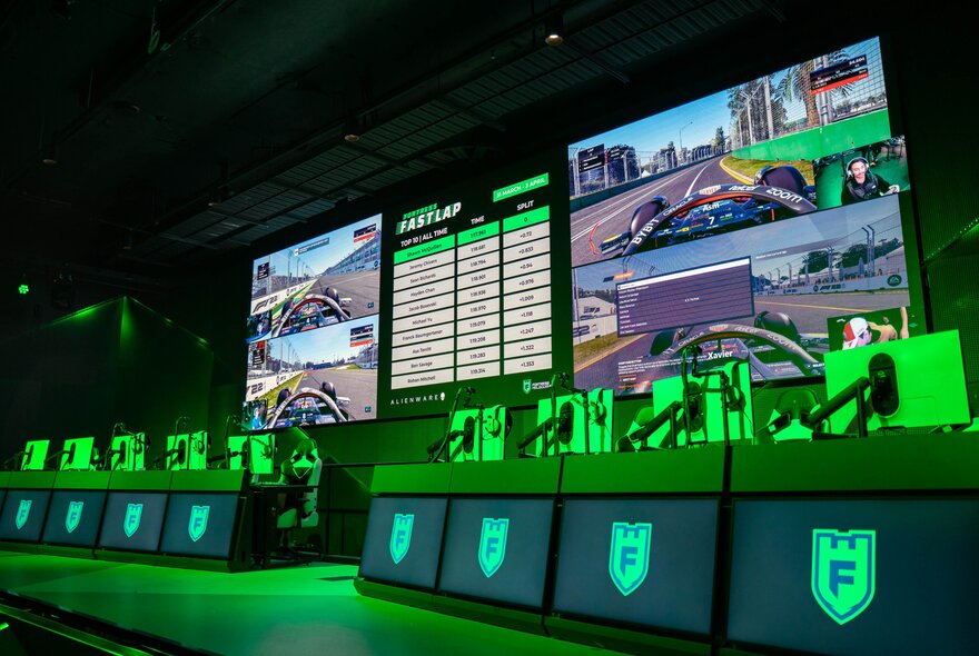 F1 Grand Prix screens displaying the route and statistics.
