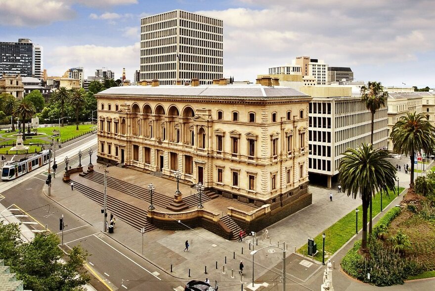 View of Parliament House in Spring Street, Melbourne