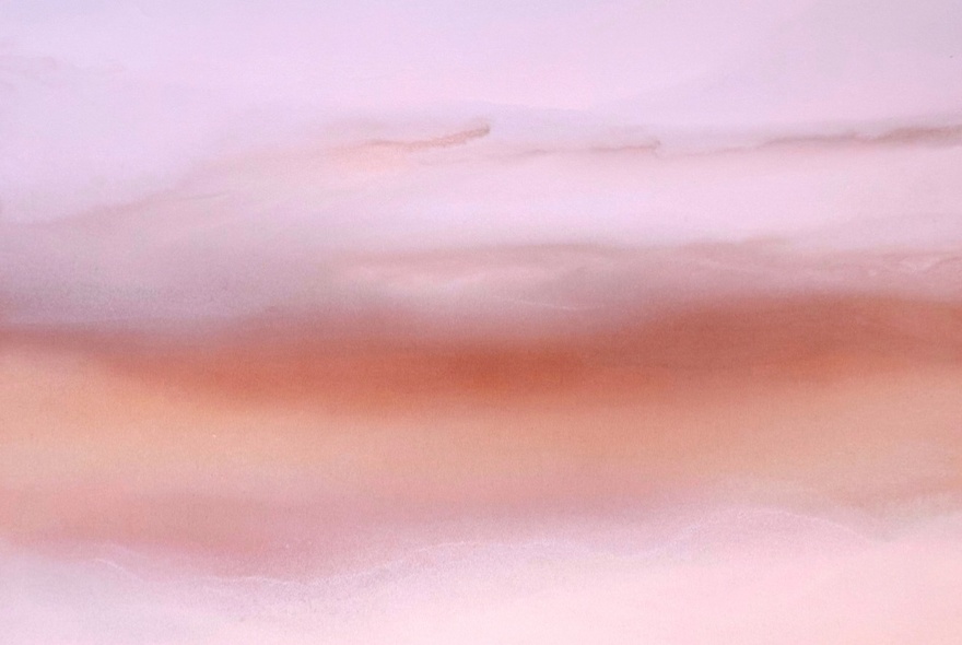 Abstract non-figurative painting in pale pink tones. 