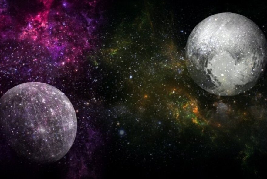 Planets and stars in the galaxy.