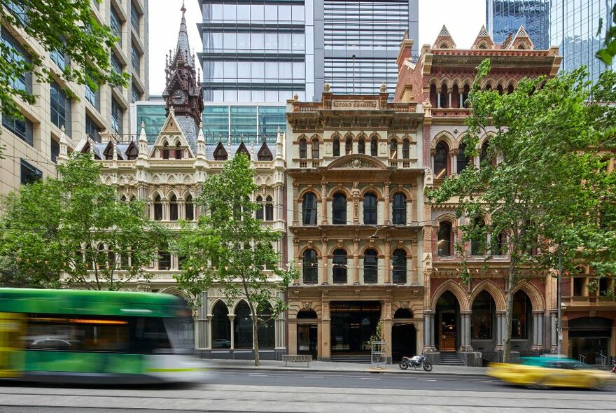 Exterior of the Olderfleet building on Collins Street.