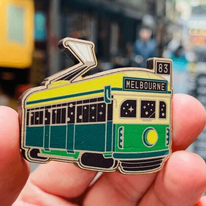 A magnet of a Melbourne tram.