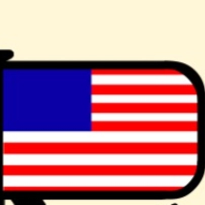 American flag cartoon, without the stars.