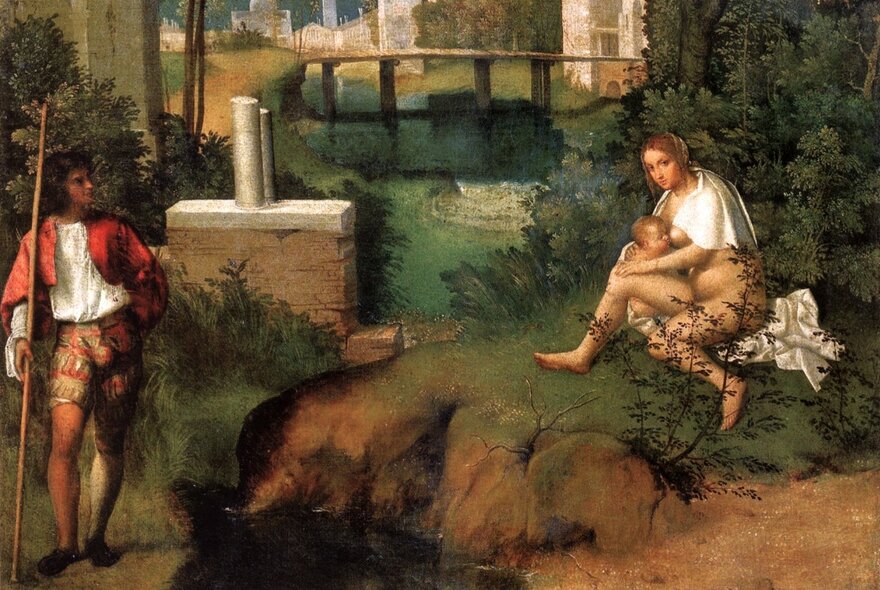 Giorgione's oil painting, The Tempest (c.1505). 
