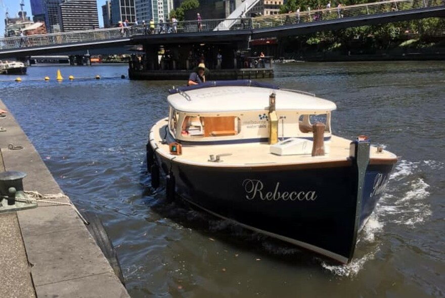 Water taxi berthed at Southbank.