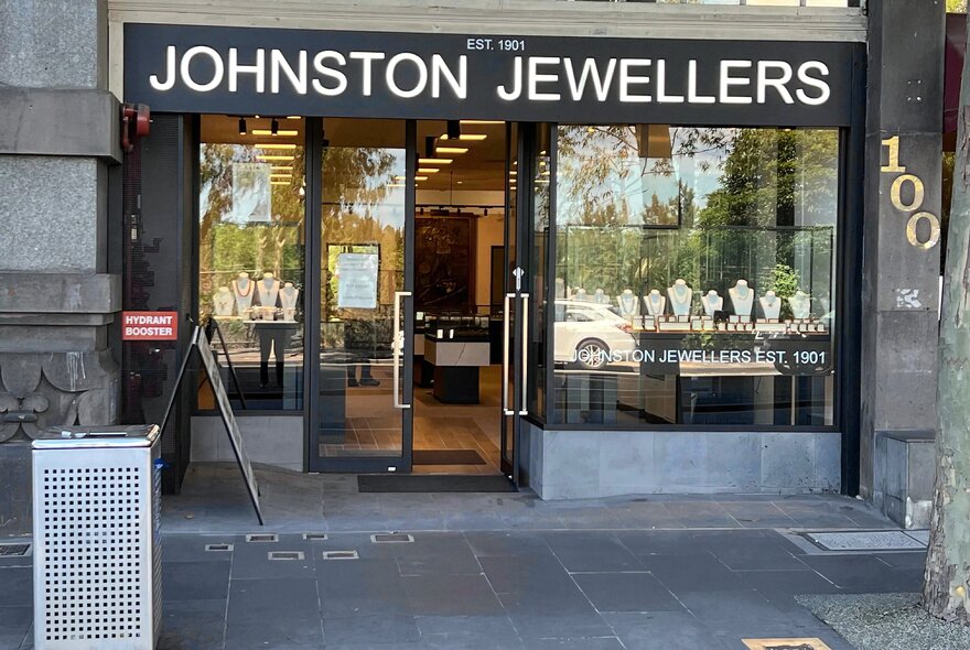 The exterior of Johnston Jewellers.