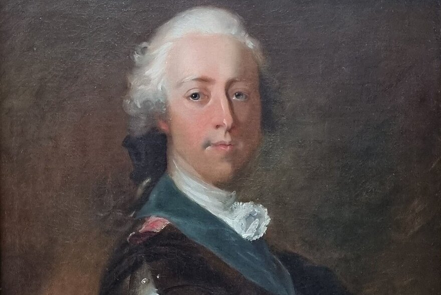 Bonnie Prince Charlie, wearing 18th-century military dress.