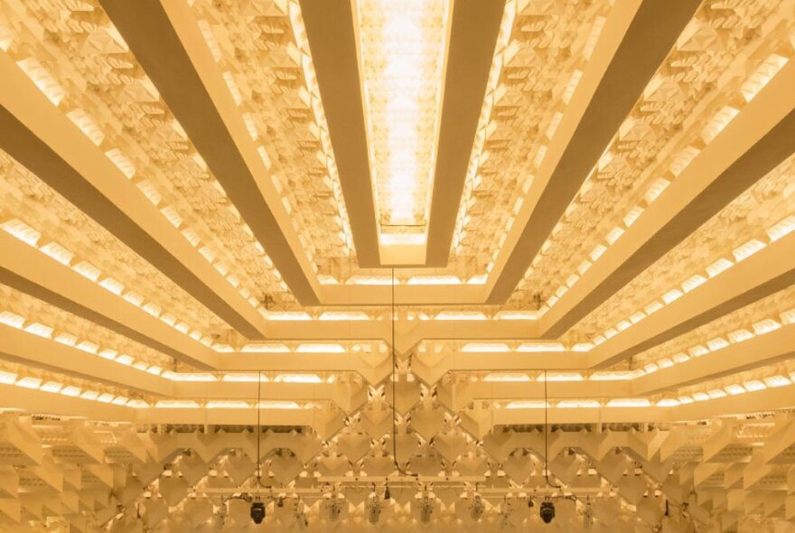 The art deco interior of the Capitol Theatre. 