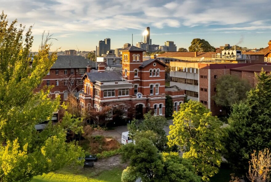 South Yarra buildings with trees and distant views.
