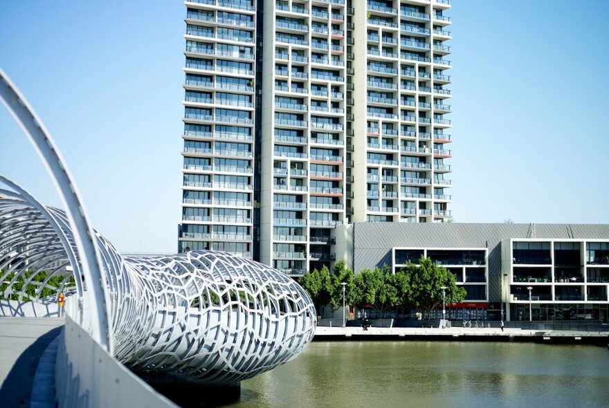 Webb Bridge crossing the Yarra River.