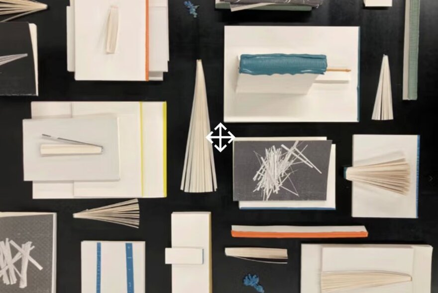 Artwork made up on paper pads and shapes.