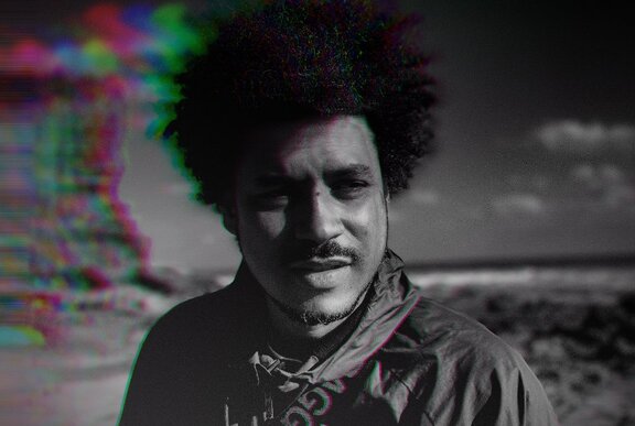 A black and white portrait of Brazilian DJ, DJ Walla C.