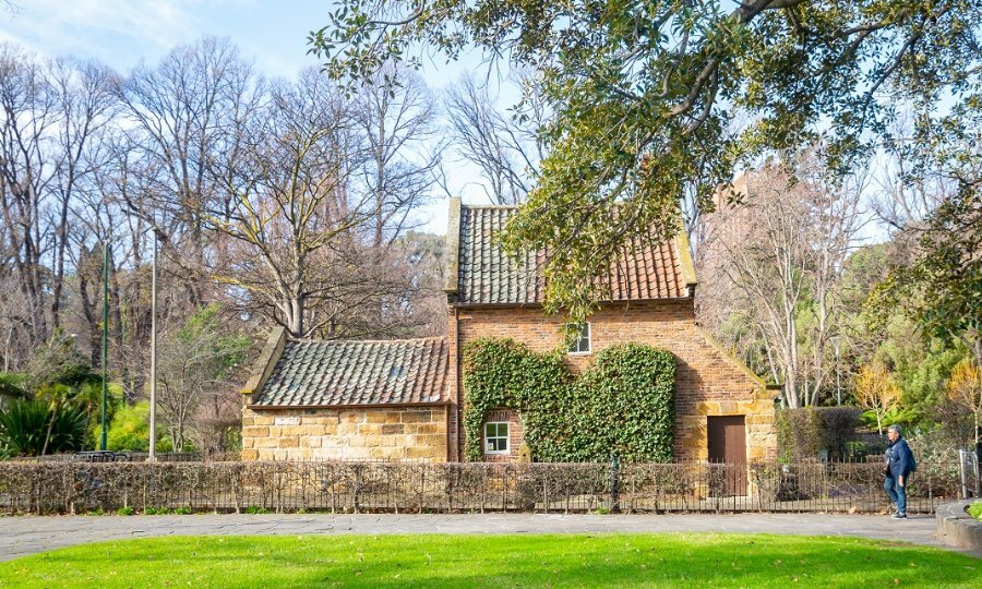 Cook's Cottage in Fitzroy Gardens. 