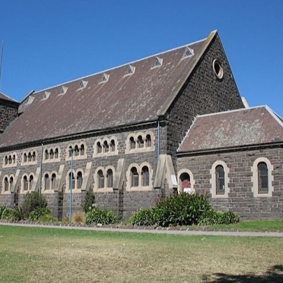 The bluestone Church of All Nations in Carlton.