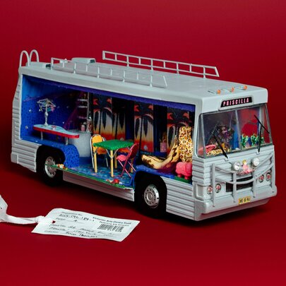 The Priscilla Queen of the Desert bus model from the Australian Performing Arts Collection, which is part of the Arts Centre Melbourne archive.